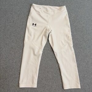 Under Armour Compression Pants Heat Gear High Rise 3/4 Leggings White Size S EUC